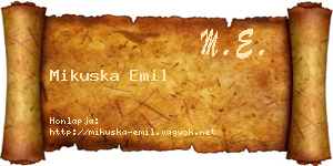 Mikuska Emil névjegykártya